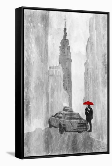 NY Rain-OnRei-Framed Stretched Canvas