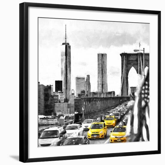 NY Taxis Bridge-Philippe Hugonnard-Framed Giclee Print