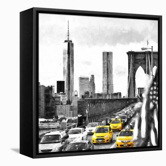 NY Taxis Bridge-Philippe Hugonnard-Framed Stretched Canvas