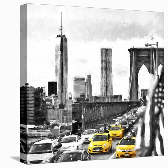 NY Taxis Bridge-Philippe Hugonnard-Stretched Canvas