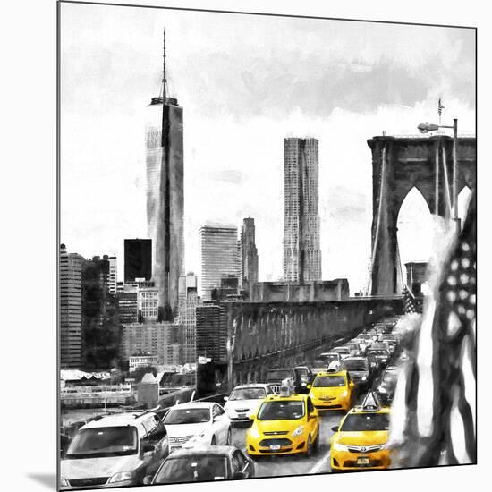 NY Taxis Bridge-Philippe Hugonnard-Mounted Giclee Print