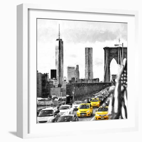 NY Taxis Bridge-Philippe Hugonnard-Framed Giclee Print