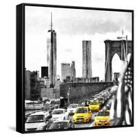 NY Taxis Bridge-Philippe Hugonnard-Framed Stretched Canvas