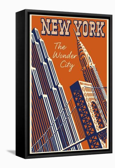 NY the Wonder City-null-Framed Stretched Canvas