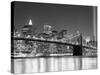 NY - Towers and Spot Lights-Jerry Driendl-Stretched Canvas