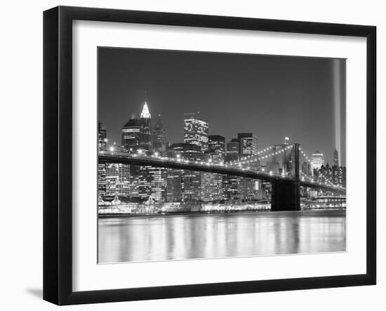 NY - Towers and Spot Lights-Jerry Driendl-Framed Photographic Print