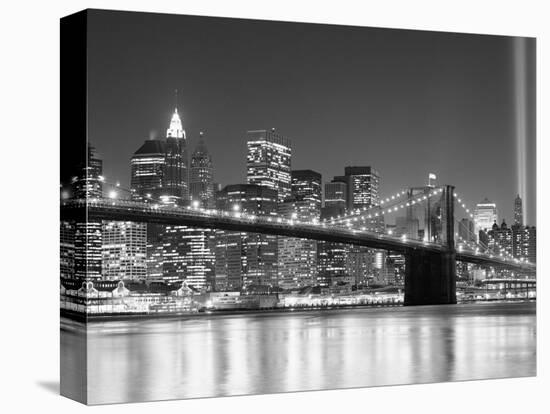 NY - Towers and Spot Lights-Jerry Driendl-Stretched Canvas