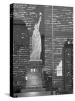 NY - Towers and Statue-Jerry Driendl-Stretched Canvas