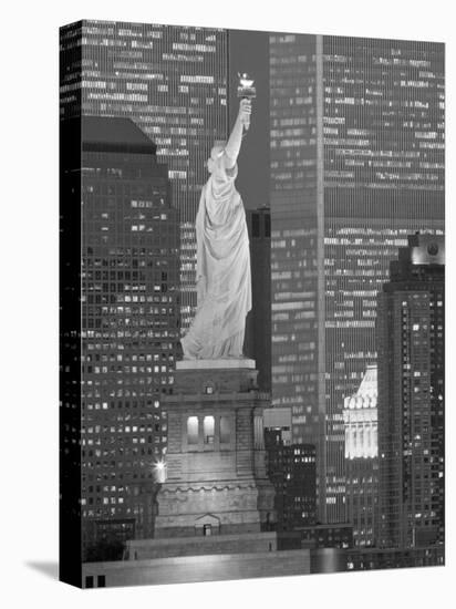 NY - Towers and Statue-Jerry Driendl-Stretched Canvas