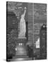 NY - Towers and Statue-Jerry Driendl-Stretched Canvas