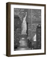 NY - Towers and Statue-Jerry Driendl-Framed Photographic Print