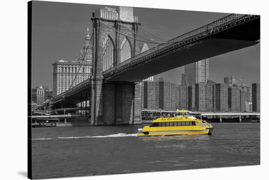 Ny Water Taxi under Brooklyn Bridge-Phil Maier-Stretched Canvas