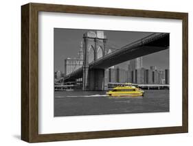 Ny Water Taxi under Brooklyn Bridge-Phil Maier-Framed Photographic Print