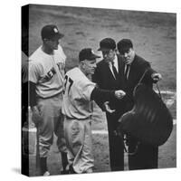 NY Yankee Manager Casey Stengel Arguing with Umpire in World Series at Ebbetts Field-Ralph Morse-Stretched Canvas