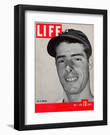 NY Yankee slugger Joe DiMaggio, May 1, 1939-Carl Mydans-Framed Photographic Print