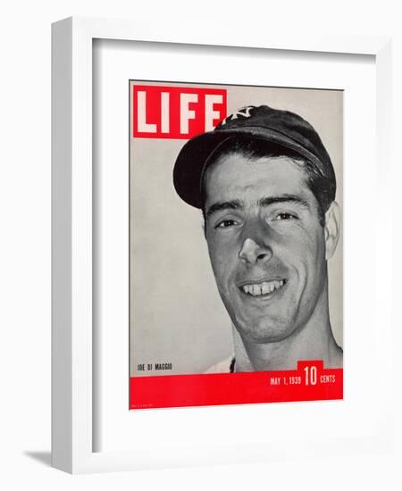 NY Yankee slugger Joe DiMaggio, May 1, 1939-Carl Mydans-Framed Photographic Print