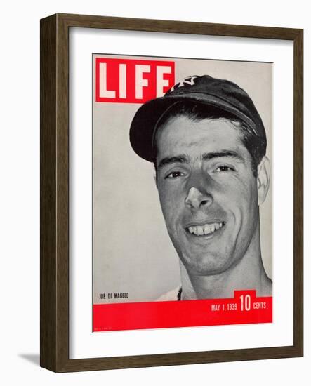 NY Yankee slugger Joe DiMaggio, May 1, 1939-Carl Mydans-Framed Photographic Print