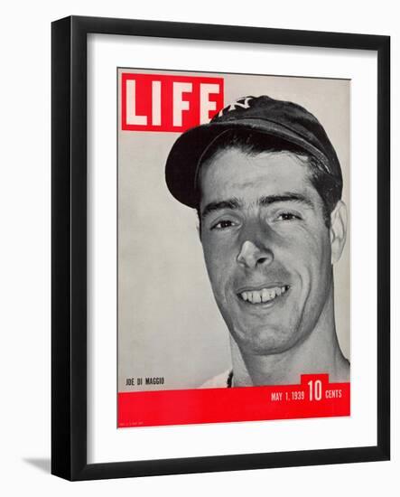 NY Yankee slugger Joe DiMaggio, May 1, 1939-Carl Mydans-Framed Photographic Print