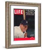 NY Yankee Slugger Mickey Mantle, June 25, 1956-null-Framed Photographic Print