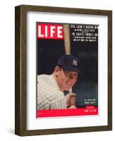 NY Yankee Slugger Mickey Mantle, June 25, 1956-null-Framed Photographic Print