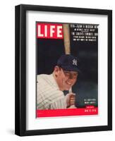 NY Yankee Slugger Mickey Mantle, June 25, 1956-null-Framed Photographic Print