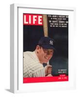 NY Yankee Slugger Mickey Mantle, June 25, 1956-null-Framed Photographic Print