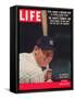 NY Yankee Slugger Mickey Mantle, June 25, 1956-null-Framed Stretched Canvas