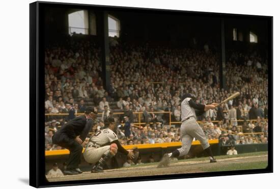 NY Yankees Right Fielder Roger Maris Against Detroit Tigers During Record Breaking 61 Homer Season-Robert W. Kelley-Framed Stretched Canvas