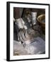 Nyagatom Woman Grinds Sorghum Using Two Stones, Omo River, South-Western Ethiopia-John Warburton-lee-Framed Photographic Print