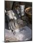 Nyagatom Woman Grinds Sorghum Using Two Stones, Omo River, South-Western Ethiopia-John Warburton-lee-Mounted Photographic Print