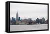 NYC and Hudson River III-Erin Berzel-Framed Stretched Canvas