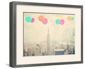 NYC Balloons with Clouds-Ashley Davis-Framed Art Print