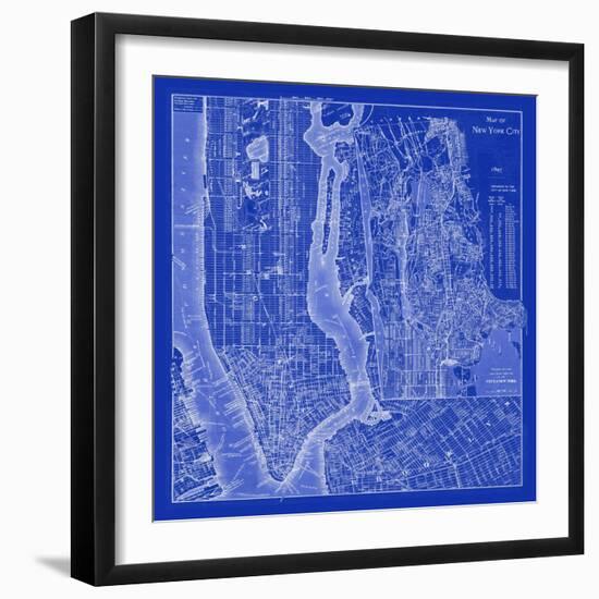 NYC Blueprint-Adam Shaw-Framed Art Print