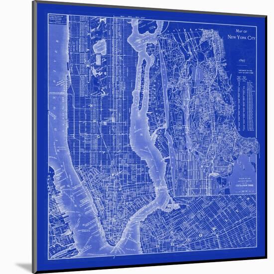 NYC Blueprint-Adam Shaw-Mounted Art Print