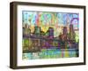 NYC Brooklyn Bridge-Dean Russo- Exclusive-Framed Giclee Print