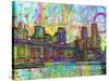 NYC Brooklyn Bridge-Dean Russo- Exclusive-Stretched Canvas