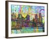 NYC Brooklyn Bridge-Dean Russo- Exclusive-Framed Giclee Print