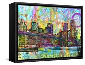 NYC Brooklyn Bridge-Dean Russo- Exclusive-Framed Stretched Canvas