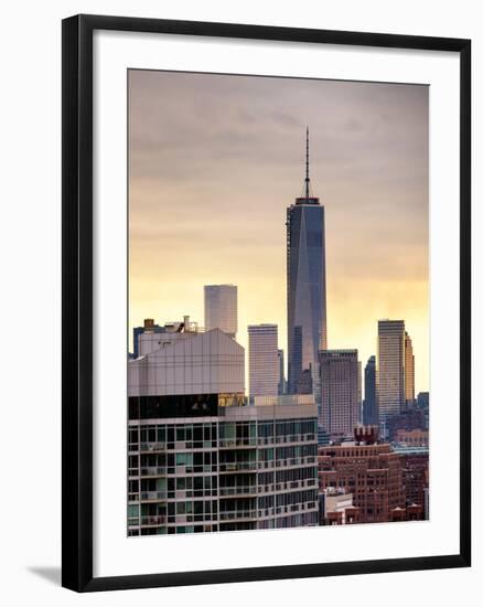 NYC Cityscape with the One World Trade Center (1WTC) at Sunset-Philippe Hugonnard-Framed Photographic Print