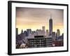 NYC Cityscape with the One World Trade Center (1WTC) at Sunset-Philippe Hugonnard-Framed Photographic Print