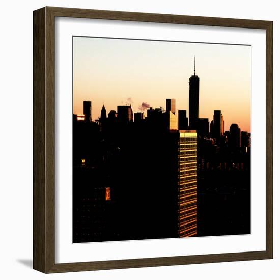 NYC Cityscape with the One World Trade Center (1WTC) at Sunset-Philippe Hugonnard-Framed Photographic Print