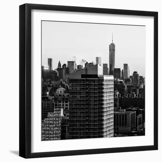 NYC Cityscape with the One World Trade Center (1WTC) at Sunset-Philippe Hugonnard-Framed Photographic Print