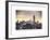 NYC Cityscape with the One World Trade Center (1WTC) at Sunset-Philippe Hugonnard-Framed Art Print