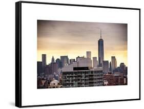 NYC Cityscape with the One World Trade Center (1WTC) at Sunset-Philippe Hugonnard-Framed Stretched Canvas