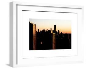 NYC Cityscape with the One World Trade Center (1WTC) at Sunset-Philippe Hugonnard-Framed Art Print