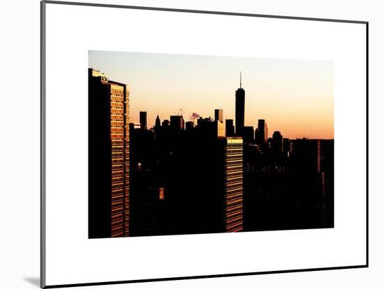 NYC Cityscape with the One World Trade Center (1WTC) at Sunset-Philippe Hugonnard-Mounted Art Print