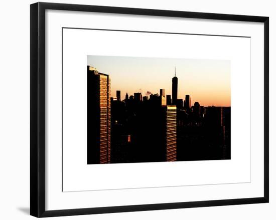 NYC Cityscape with the One World Trade Center (1WTC) at Sunset-Philippe Hugonnard-Framed Art Print