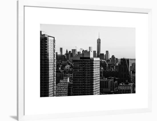 NYC Cityscape with the One World Trade Center (1WTC) at Sunset-Philippe Hugonnard-Framed Art Print