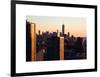 NYC Cityscape with the One World Trade Center (1WTC) at Sunset-Philippe Hugonnard-Framed Art Print