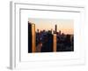 NYC Cityscape with the One World Trade Center (1WTC) at Sunset-Philippe Hugonnard-Framed Art Print